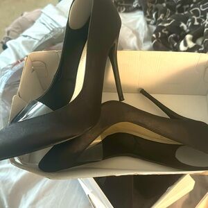 Black satin heel